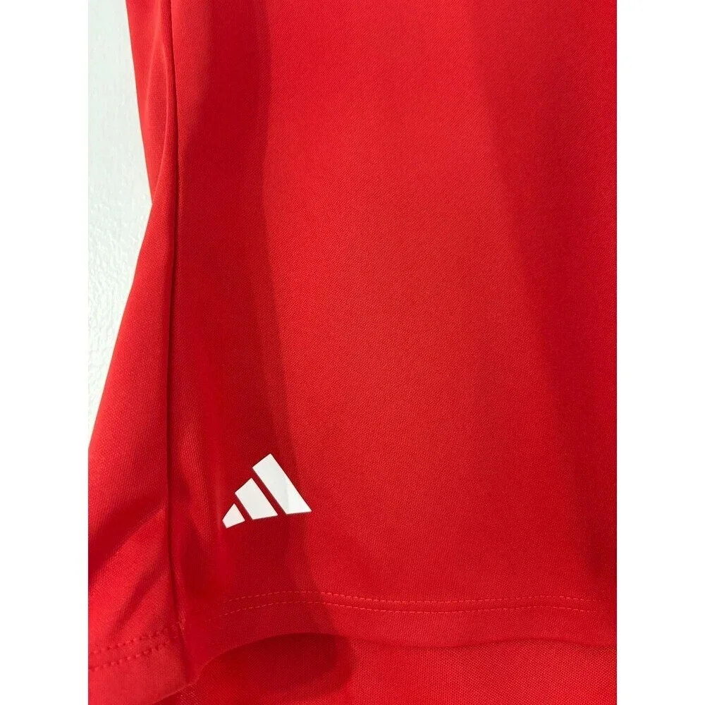 adidas Women's Performance Solid Short Sleeve Golf Polo Shirt - Collegiate Red